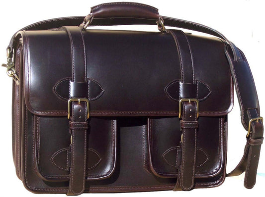 Scholar with pockets laptop Leather Briefcase
